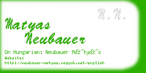 matyas neubauer business card